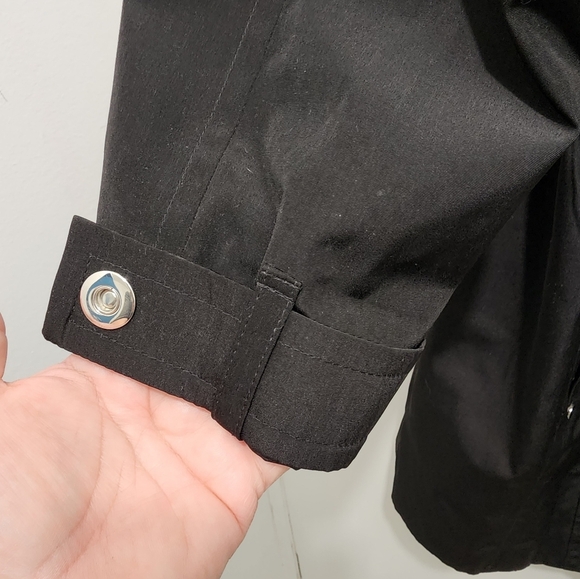 London Fog Black Rain Resist Coat‎ Hooded Women's Size Large - Picture 6 of 10